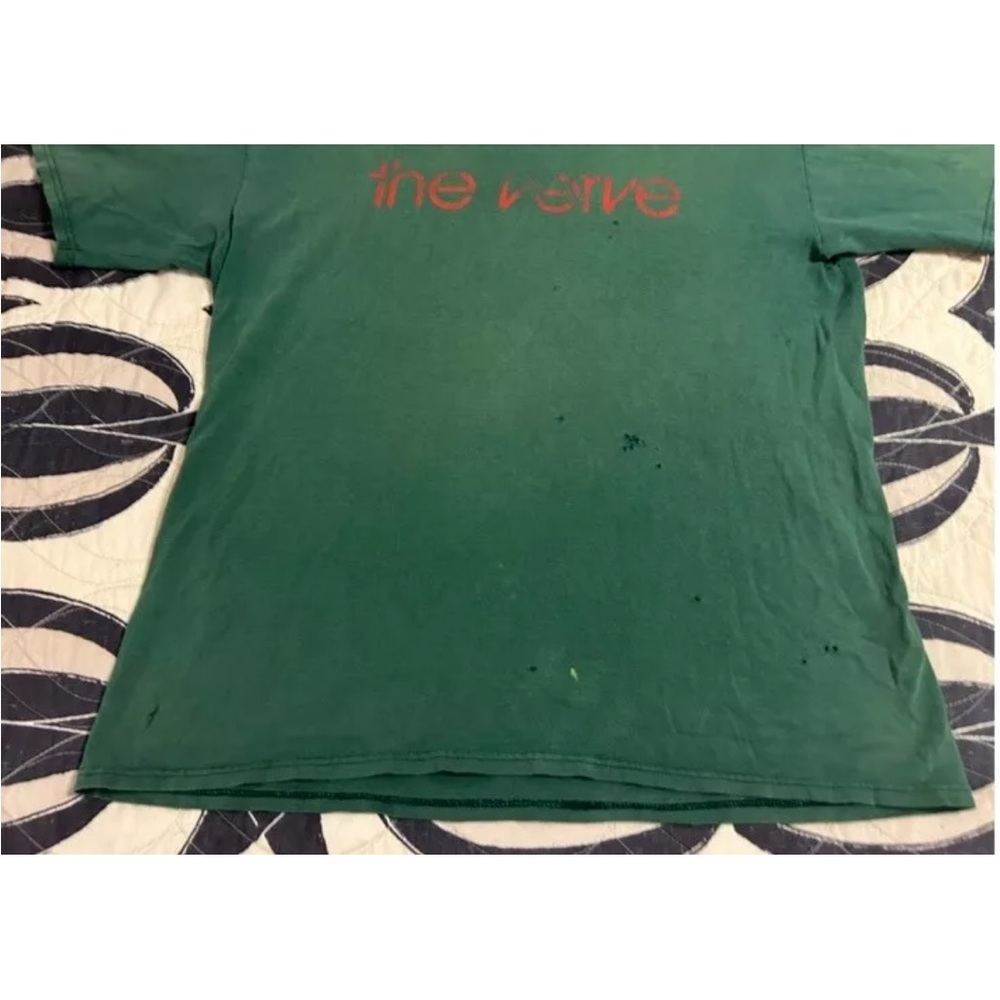SOLD❤️ THE VERVE VTG 90s RARE❗️Band Tee T Shirt Green Vintage - Picture 6 of 11